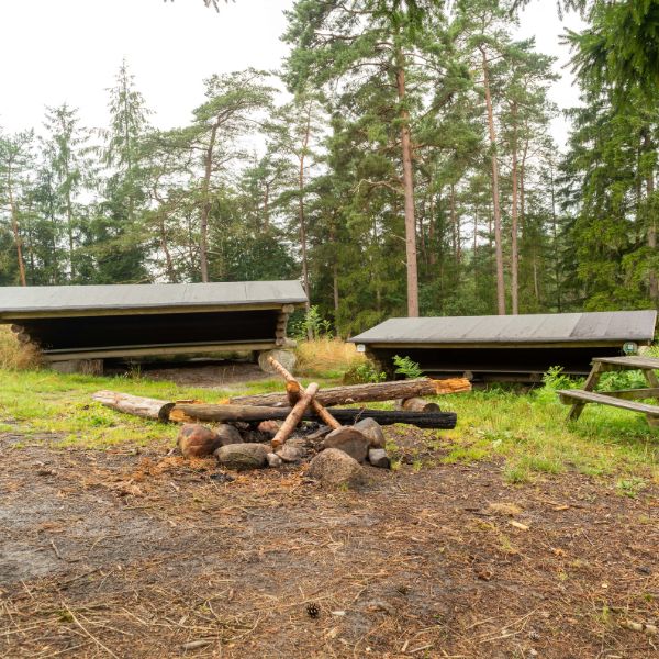 Shelter i vildmarken på Friluftscenter Sletten